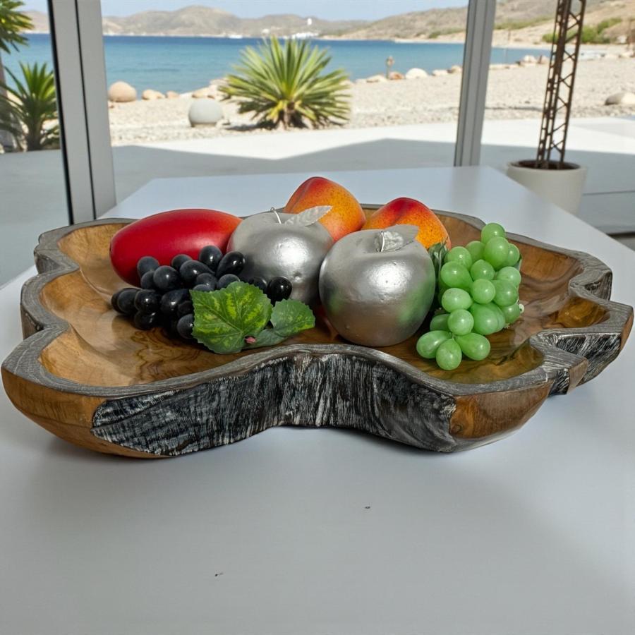 Obstschale teakholz lara tischdeko