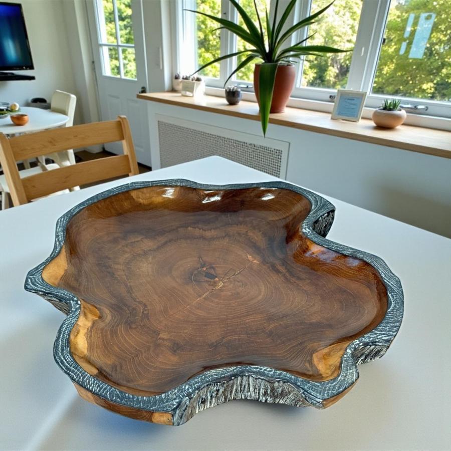 Obstschale teakholz lara tischdeko