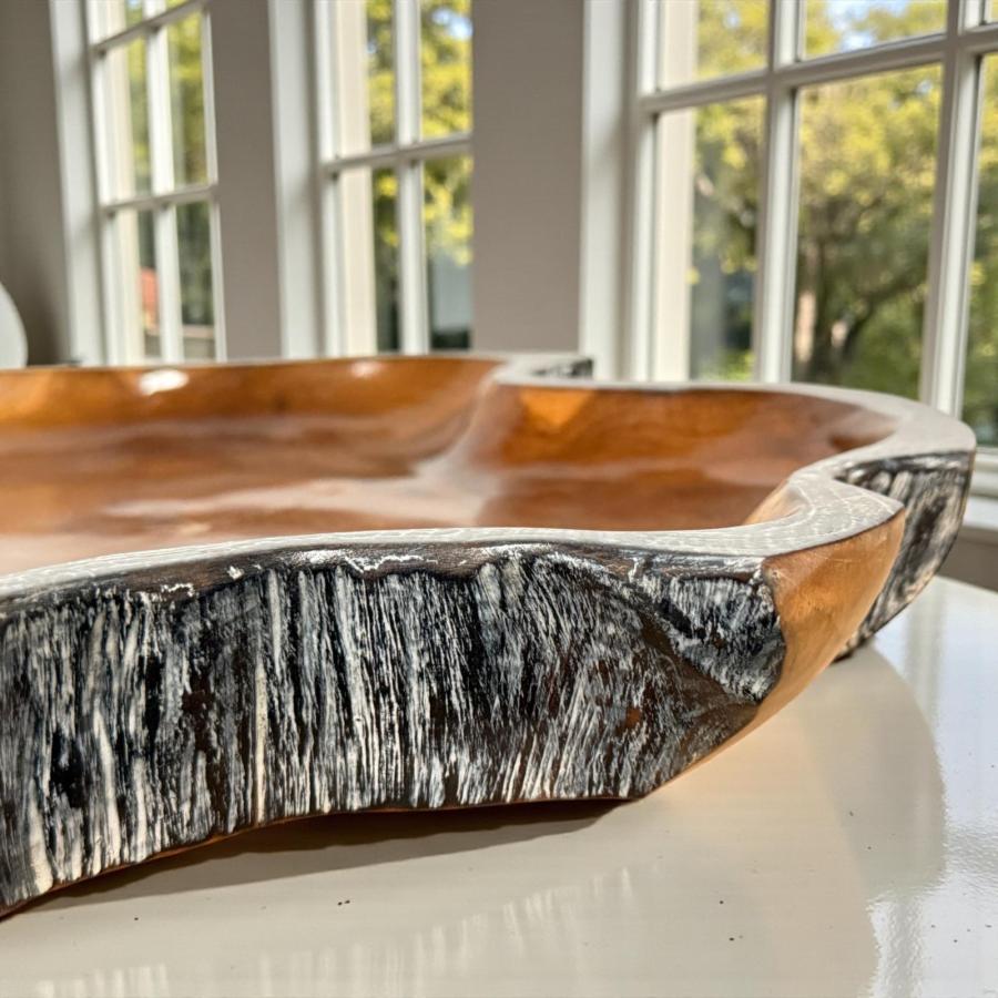 Obstschale teakholz lara tischdeko