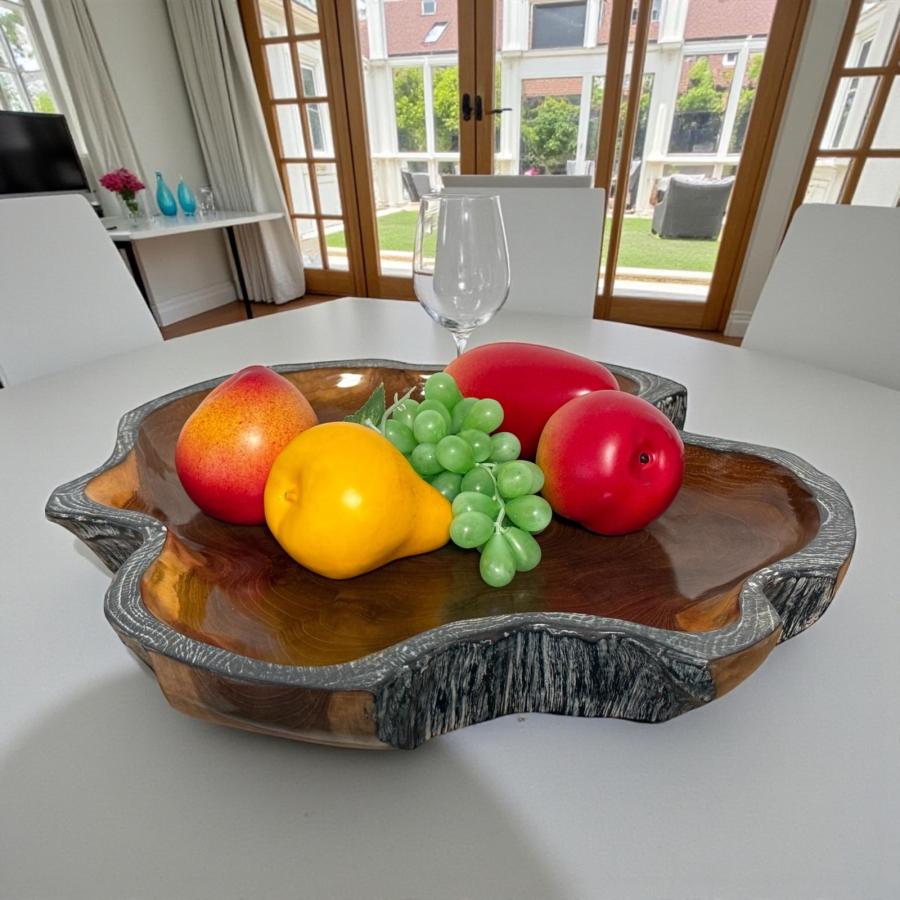 Obstschale teakholz lara tischdeko