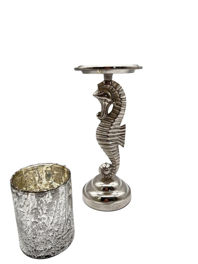 Design Kerzenständer aus Nickel "Seepferdchen"