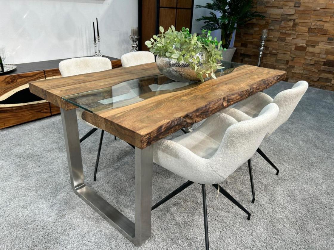 Designtisch/Esstisch aus recyceltem Teakholz "Old Elements" 160 cm