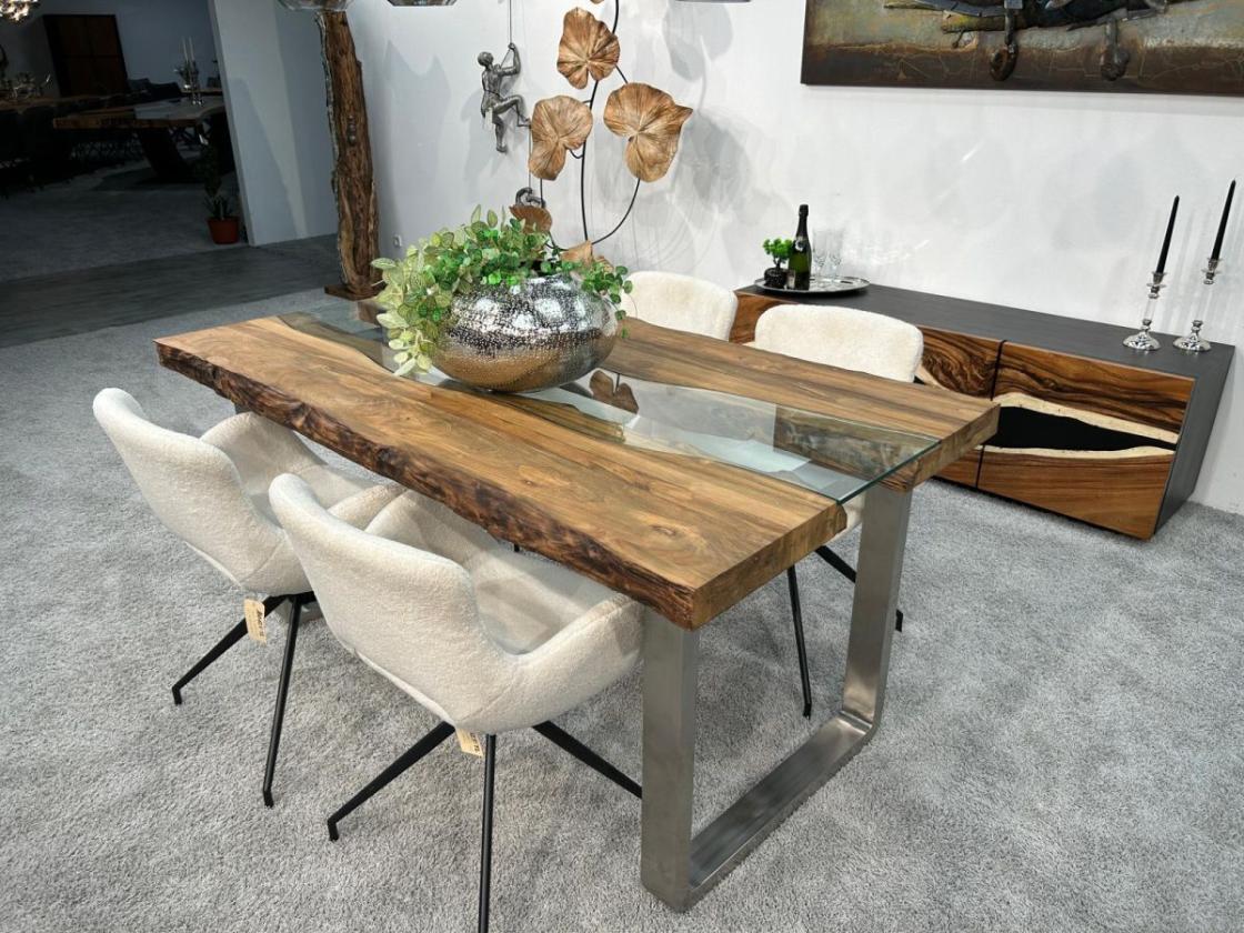 Designtisch/Esstisch aus recyceltem Teakholz "Old Elements" 160 cm