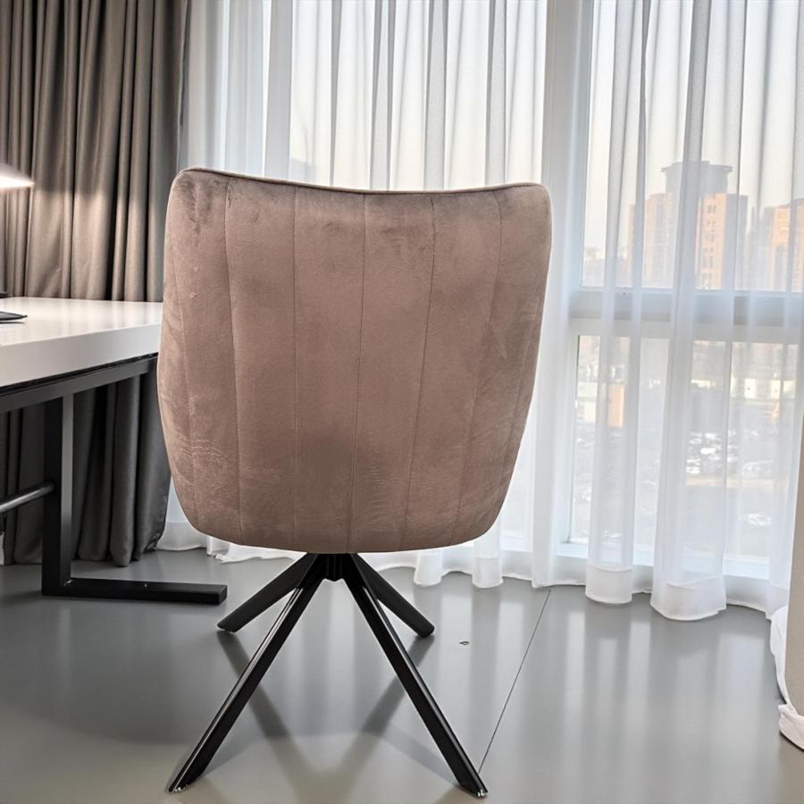 Swivel Chair "CADIZ", cappuccino, with armrest, with automatic return