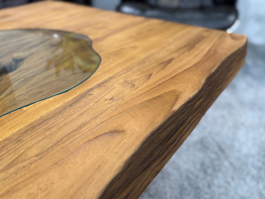 Rechteckiger Couchtisch aus Massivholz Deep Island 120 cm