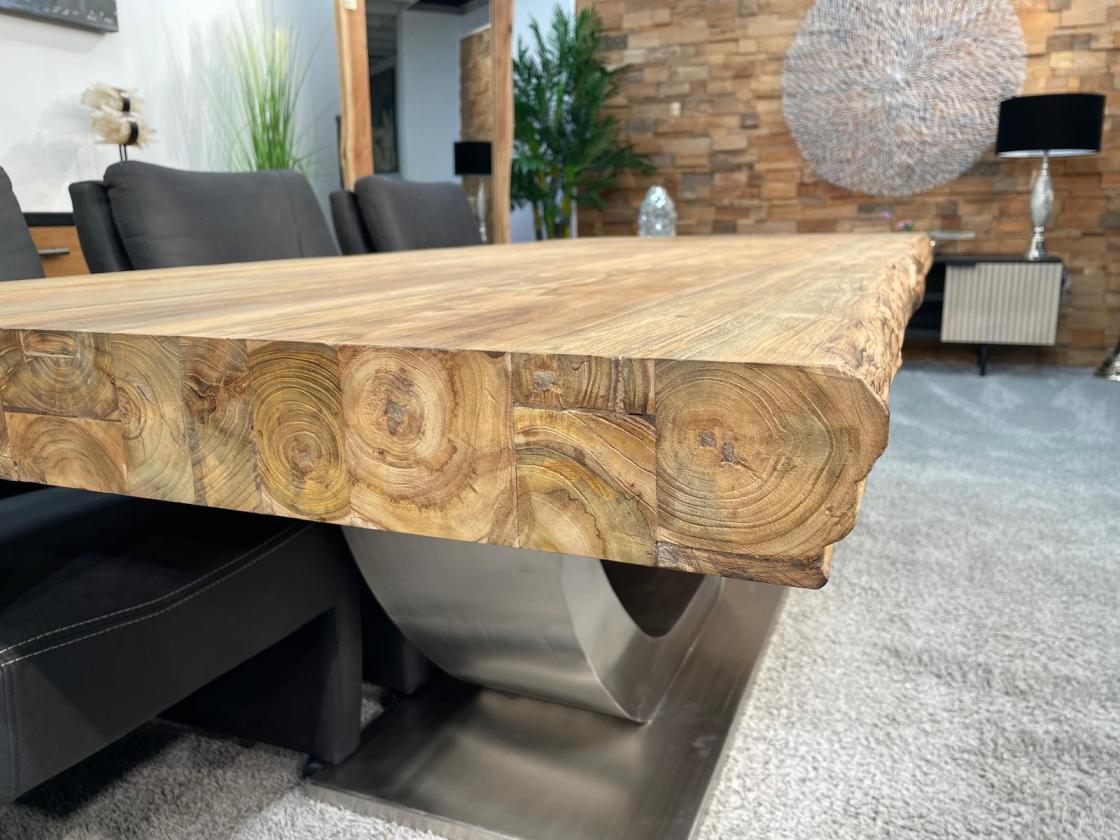 Vollmassiver Wohnzimmertisch aus recyceltem Teakholz 220cm