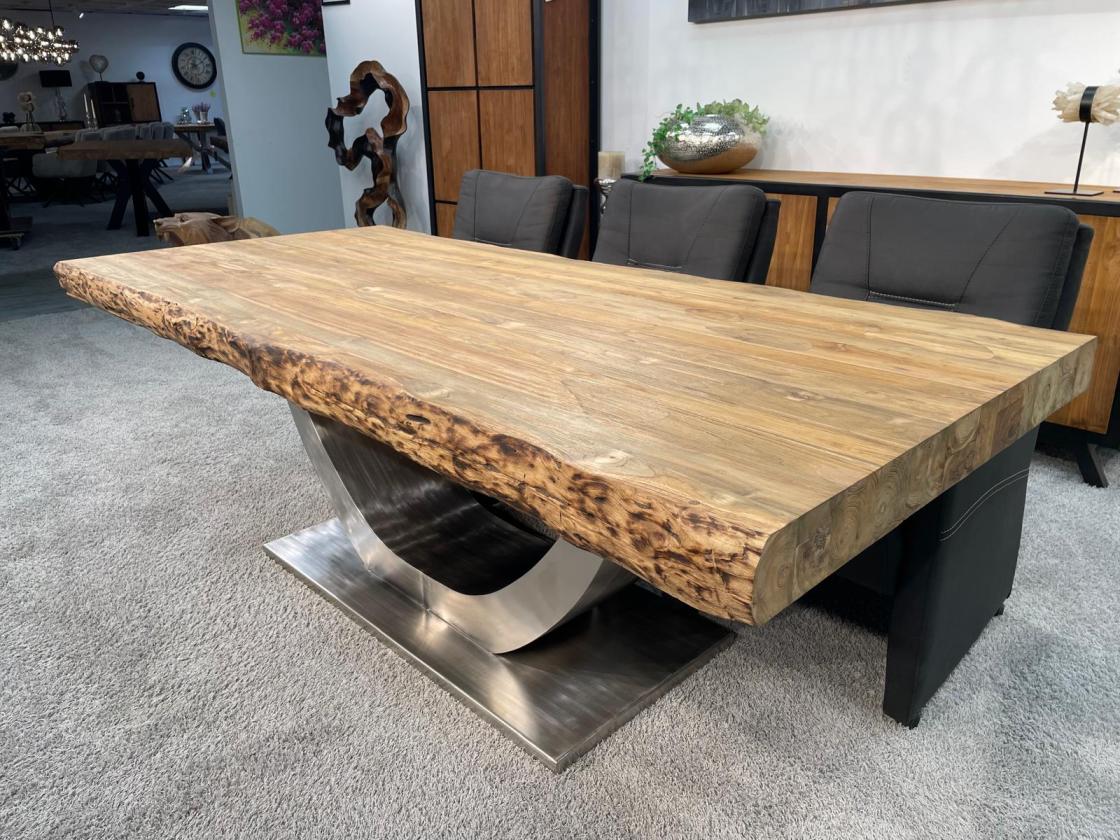 Vollmassiver Wohnzimmertisch aus recyceltem Teakholz 220cm