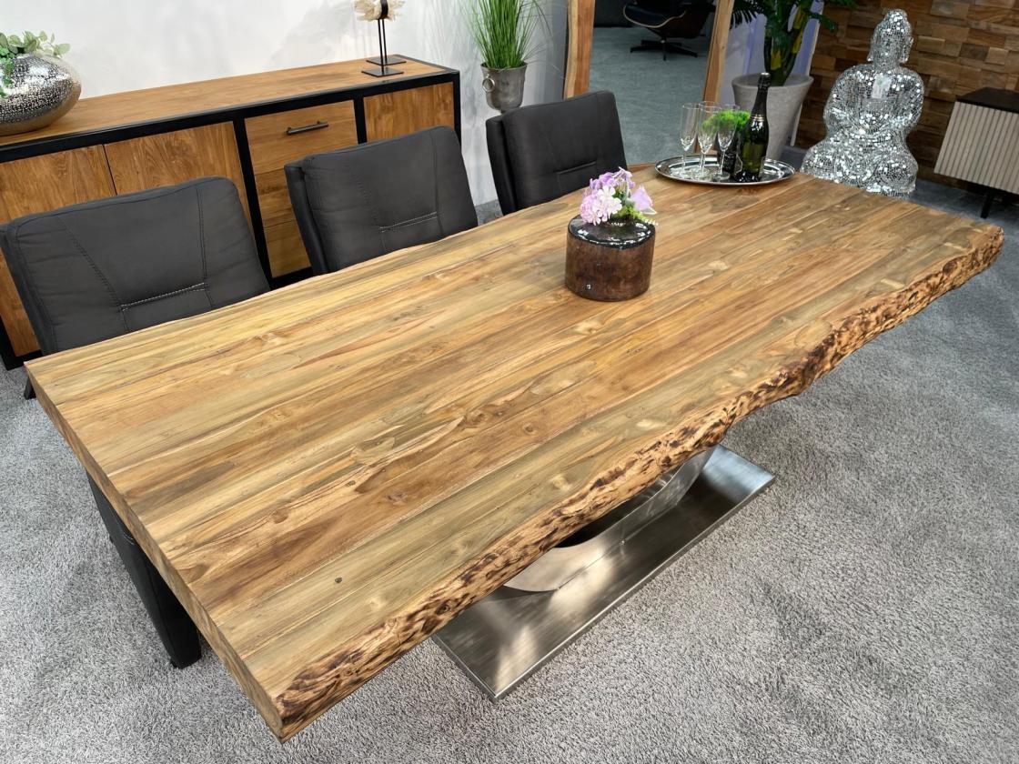 Vollmassiver Wohnzimmertisch aus recyceltem Teakholz 220cm