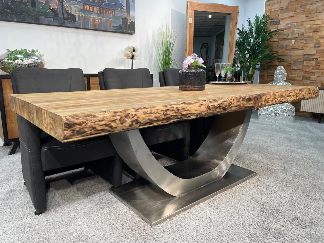 Vollmassiver Wohnzimmertisch aus recyceltem Teakholz 220cm