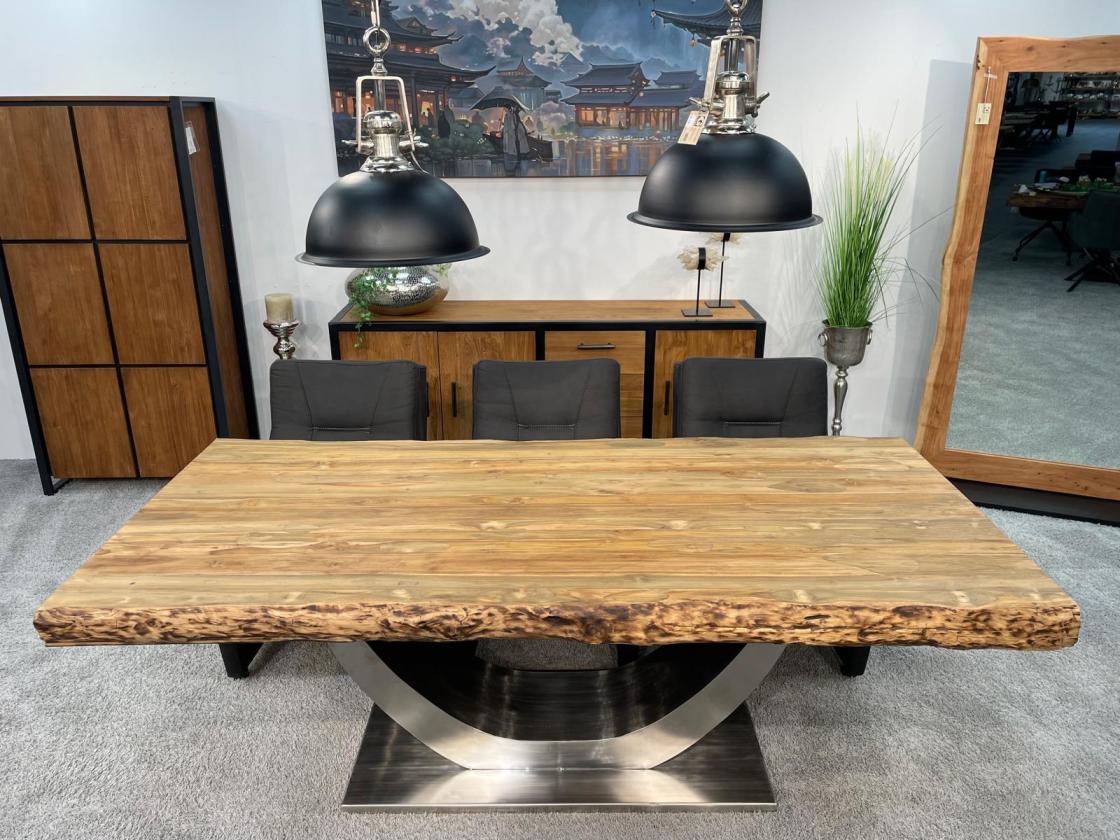 Vollmassiver Wohnzimmertisch aus recyceltem Teakholz 220cm