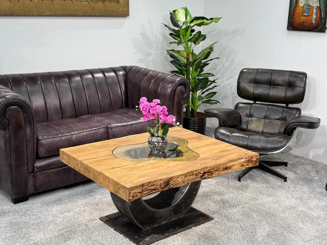 Rechteckiger Couchtisch aus Massivholz Deep Island 100 cm