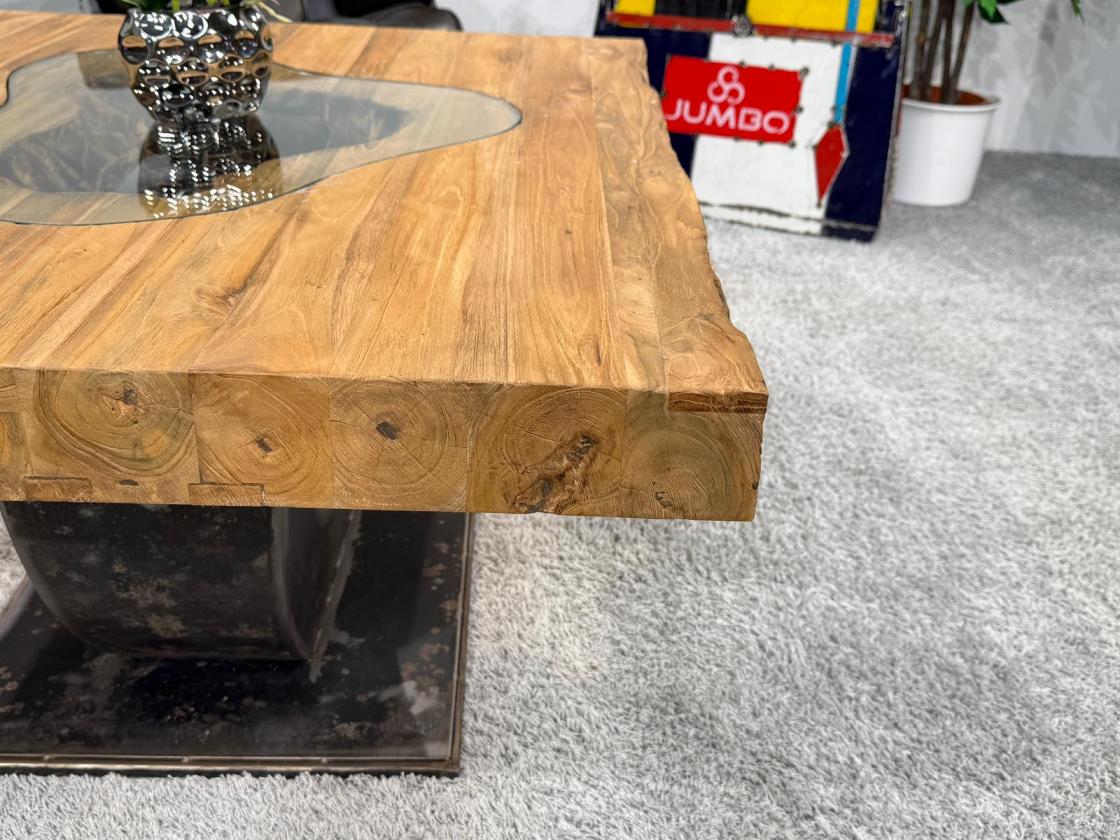 Rechteckiger Couchtisch aus Massivholz Deep Island 100 cm