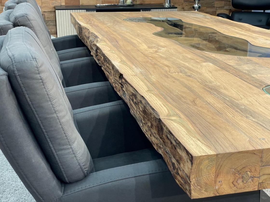 Massivholz Esstisch aus Teak Altholz 250cm