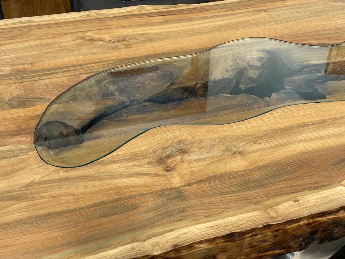 Massivholz Esstisch aus Teak Altholz 250cm