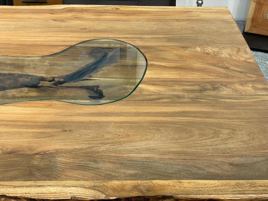 Massivholz Esstisch aus Teak Altholz 250cm