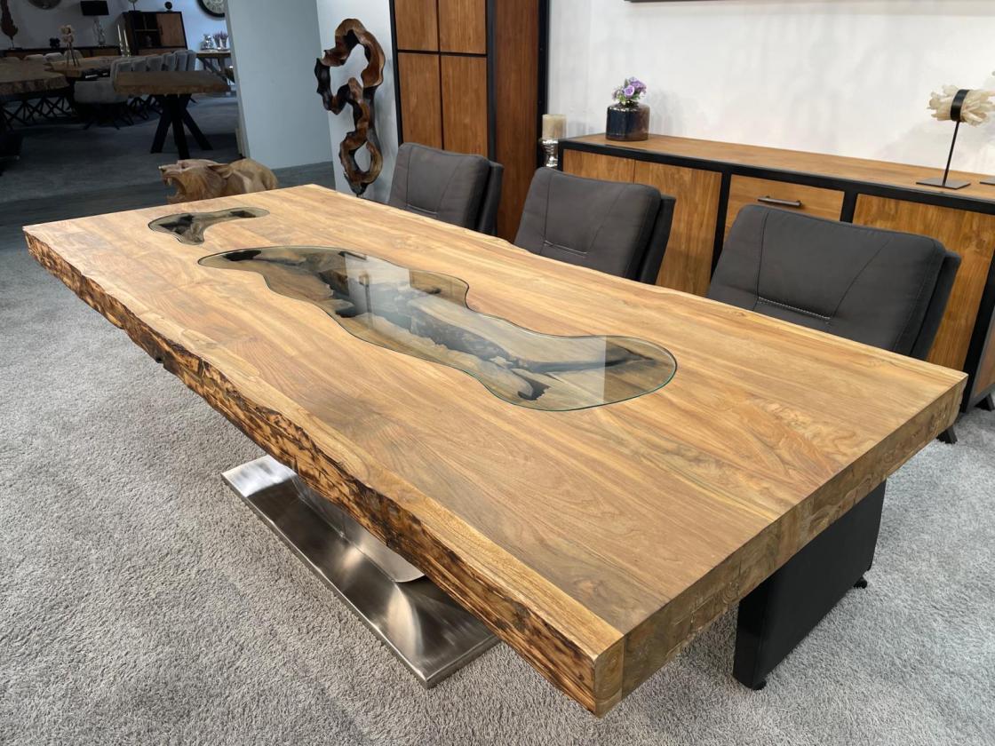 Massivholz Esstisch aus Teak Altholz 250cm