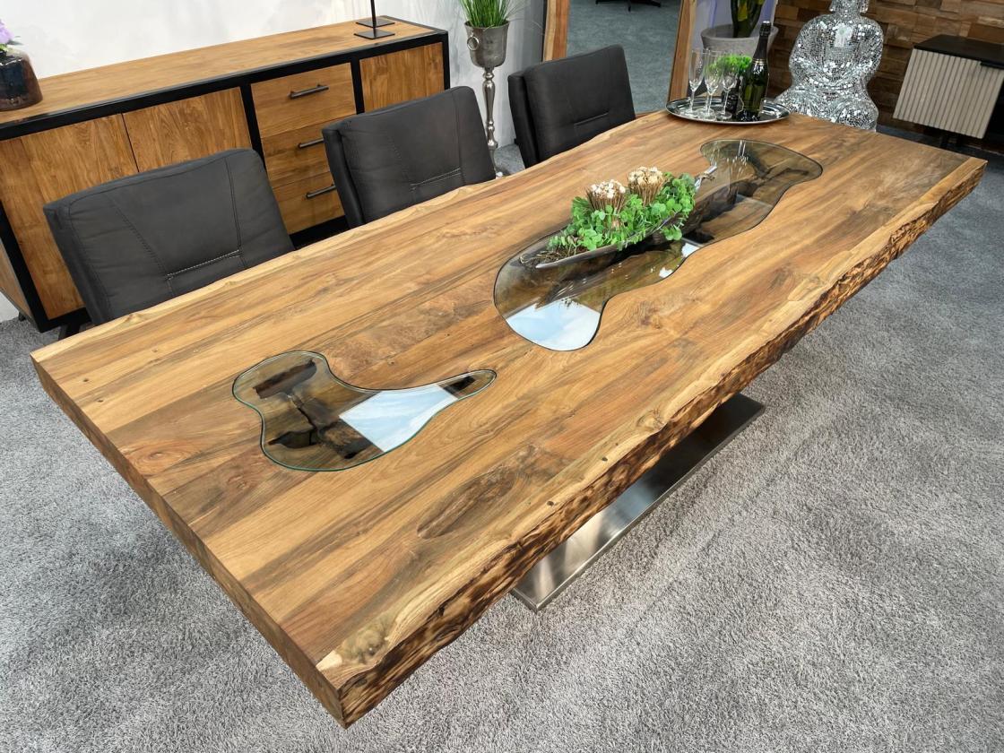 Massivholz Esstisch aus Teak Altholz 250cm
