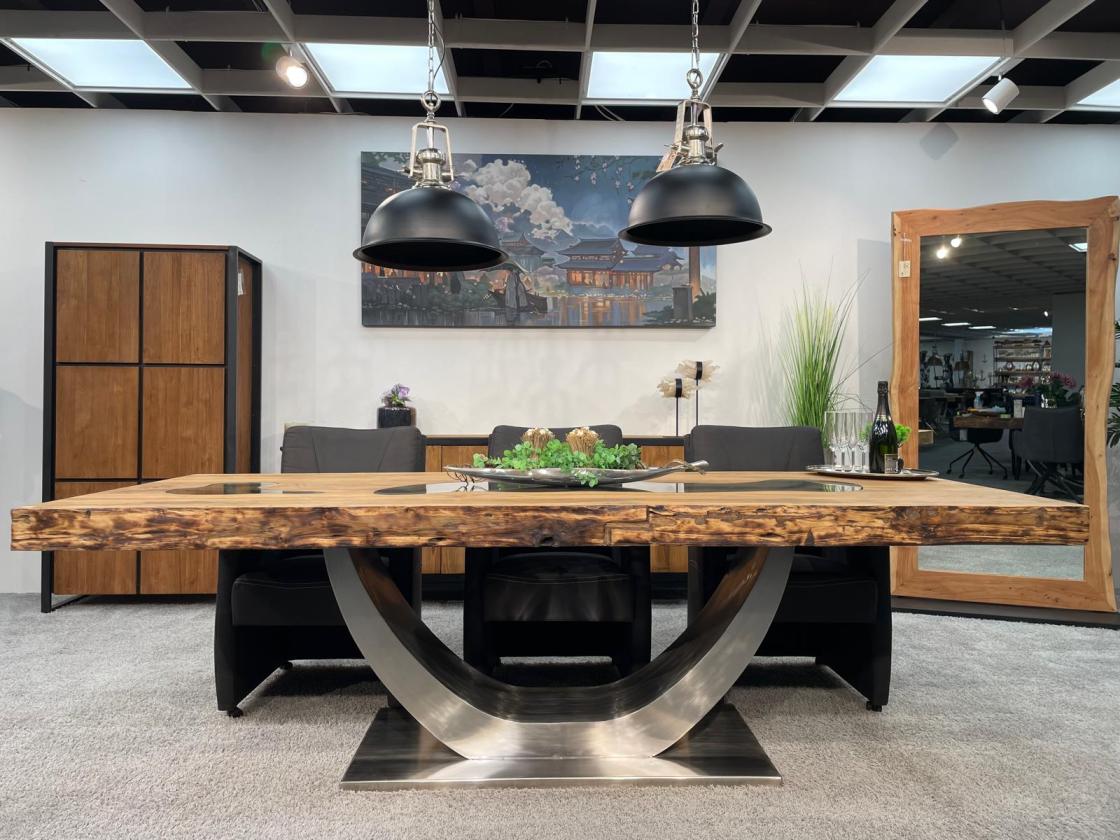 Massivholz Esstisch aus Teak Altholz 250cm