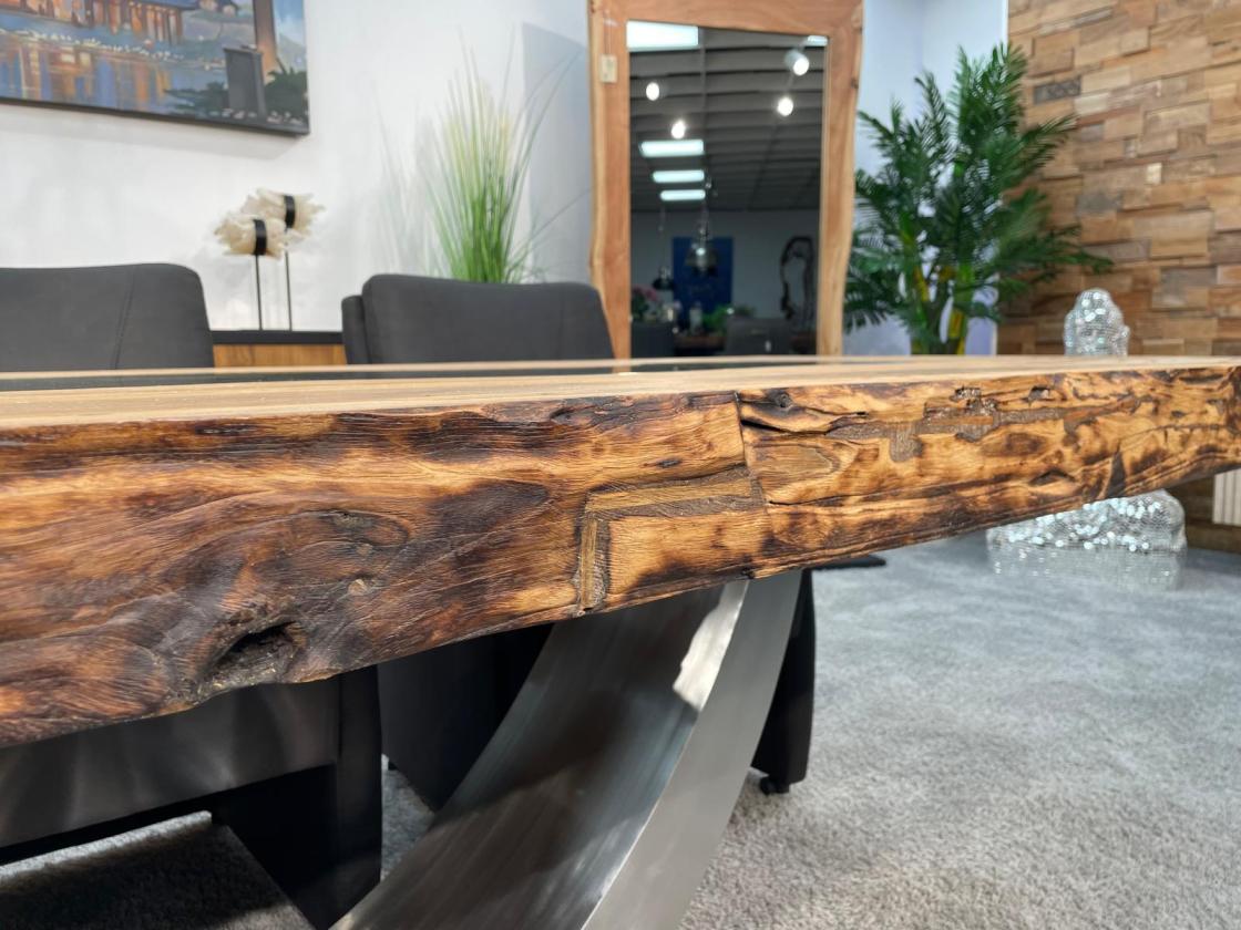 Massivholz Esstisch aus Teak Altholz 250cm