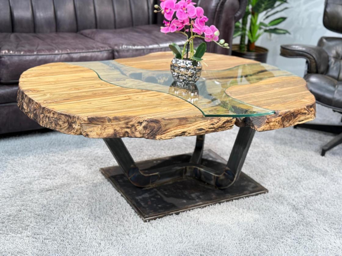 Wohnzimmertisch aus Holz edler Couchtisch Designtisch