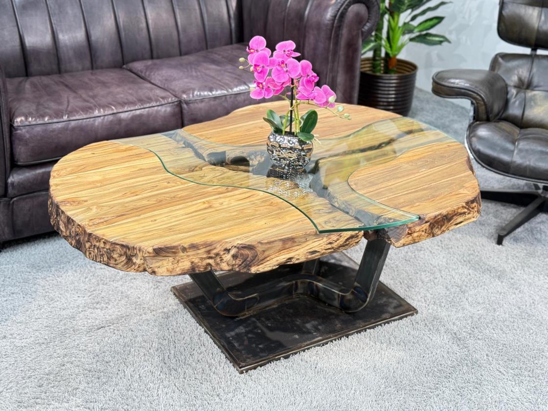 Wohnzimmertisch aus Holz edler Couchtisch Designtisch