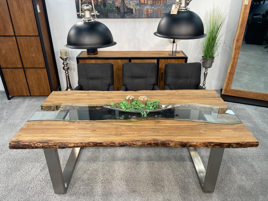 Edler Esstisch Old Elements aus Altholz massiv rechteckig modern rustikal
