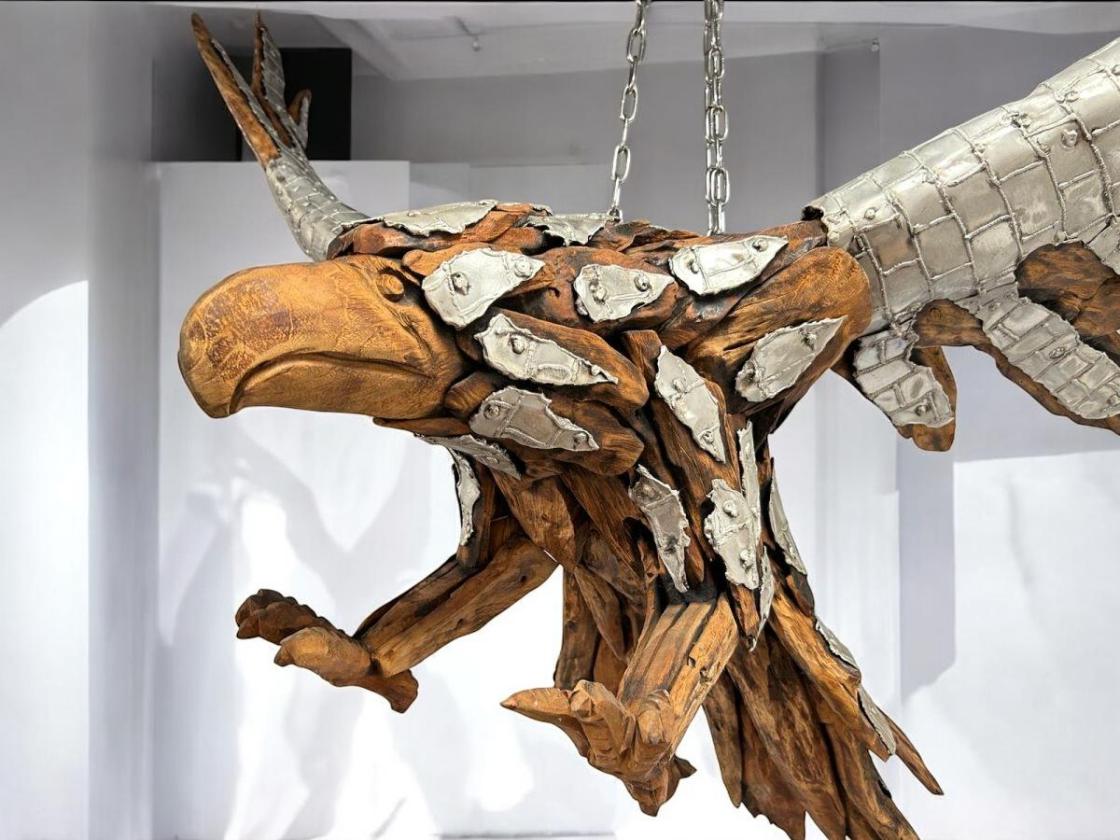 Einmalige Holzdeko Skulptur / Dekofigur "Eagle"