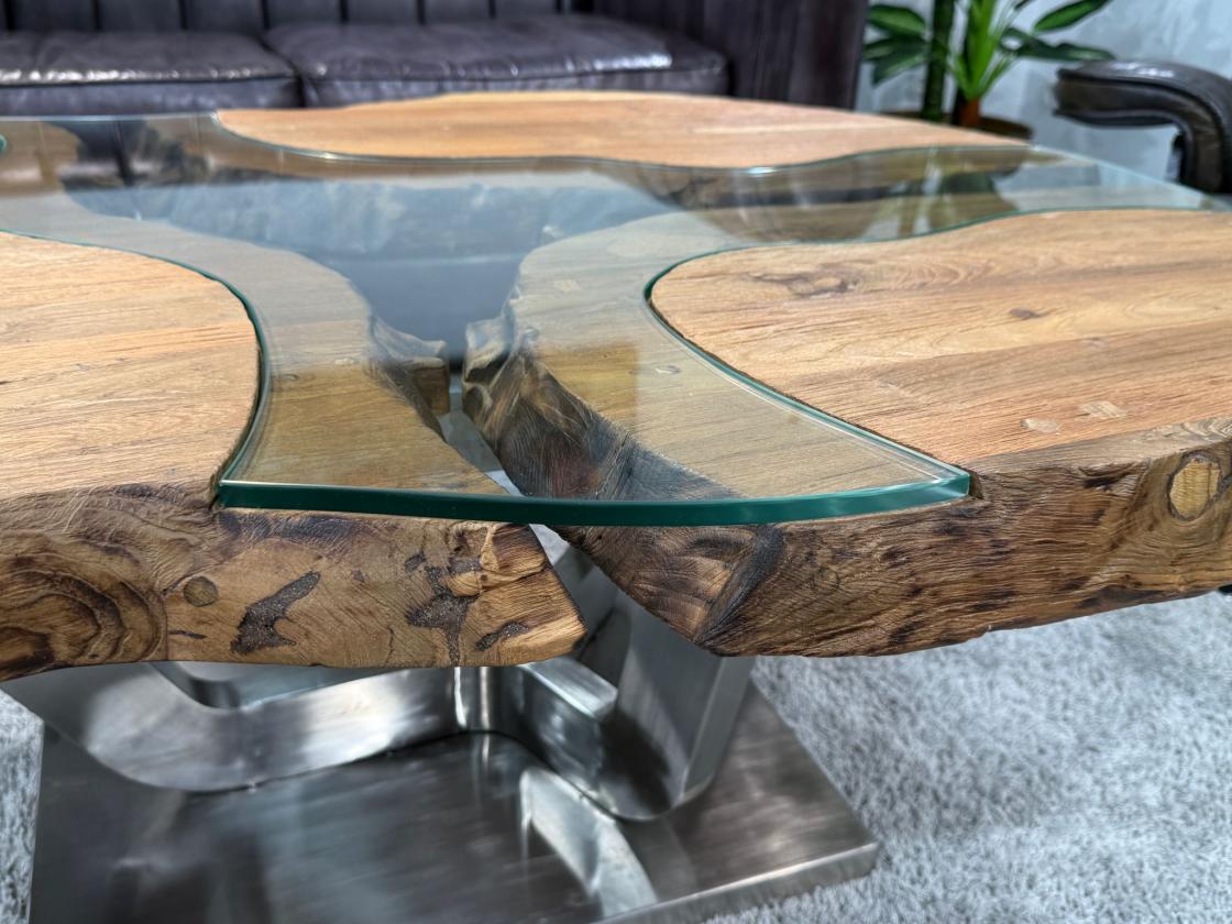 Nierentisch/Couchtisch "Fjord" aus Holz