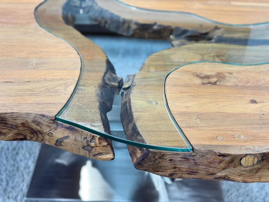Nierentisch/Couchtisch "Fjord" aus Holz