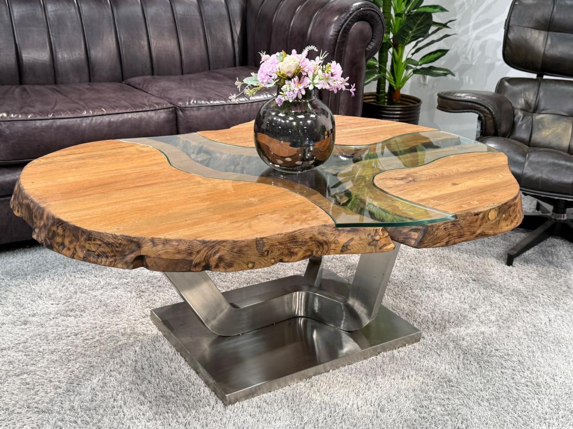 Nierentisch/Couchtisch "Fjord" aus Holz
