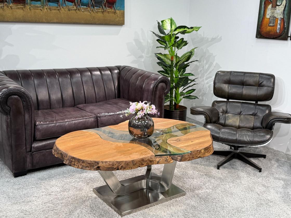 Nierentisch/Couchtisch "Fjord" aus Holz