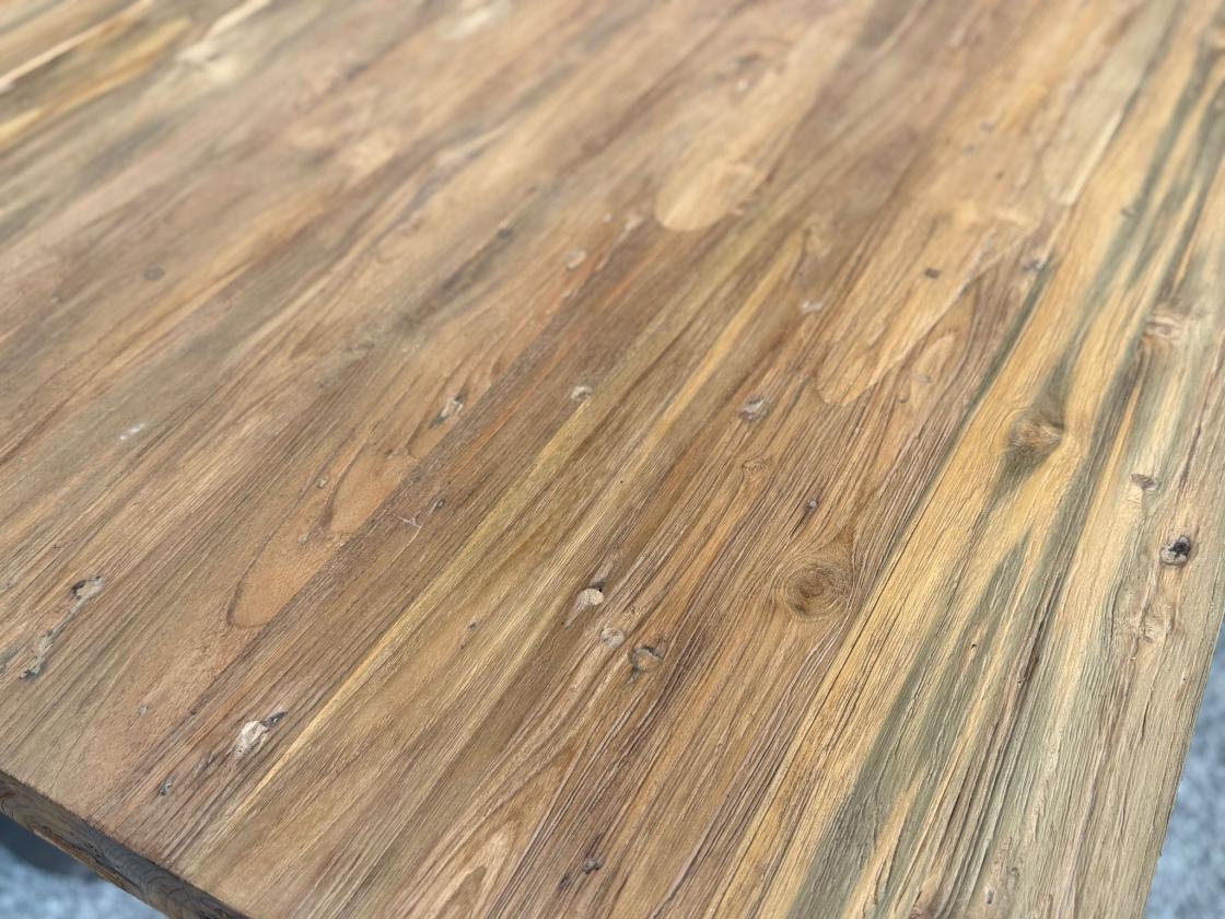 Massivholz Esstisch Elements 180 cm Teakholz mit Glaseinlage