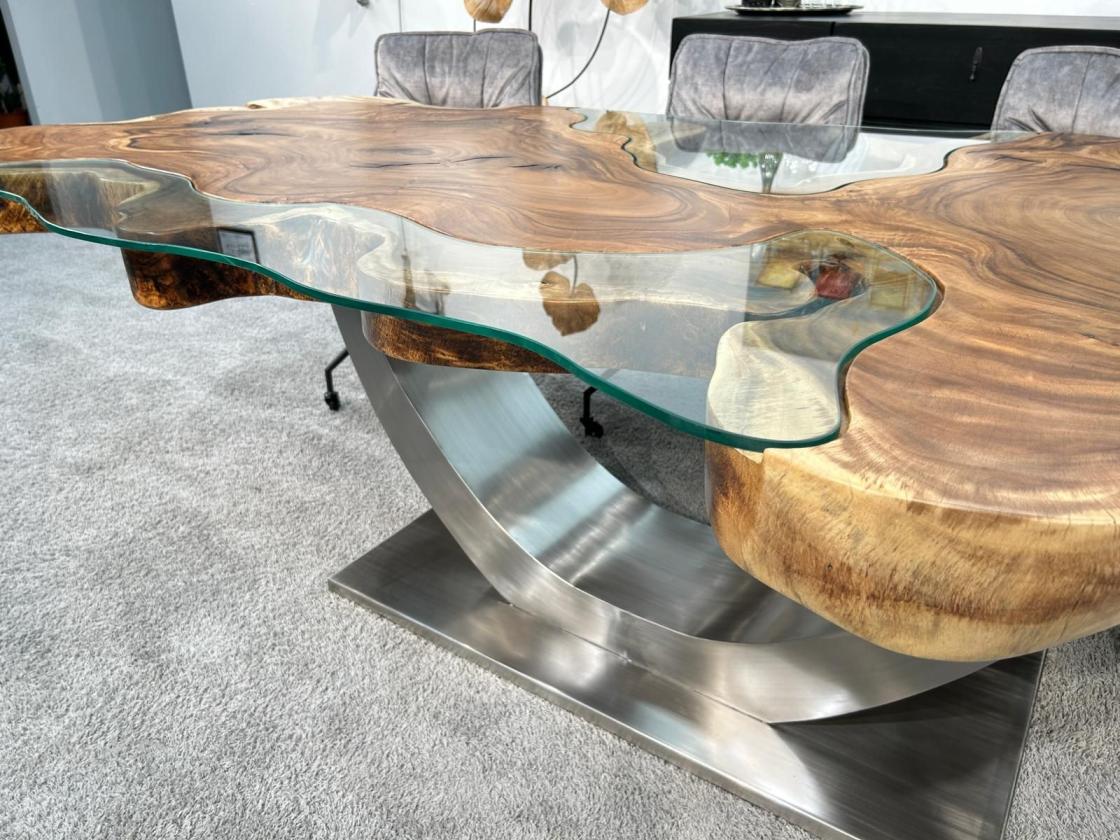 Konferenztisch Esstisch aus einer Baumscheibe 400-cm