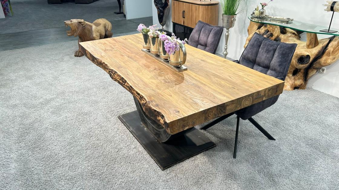 Esstisch für 6 Personen "Deep Island" ca. 180 x 90 x 78 cm aus recyceltem Holz