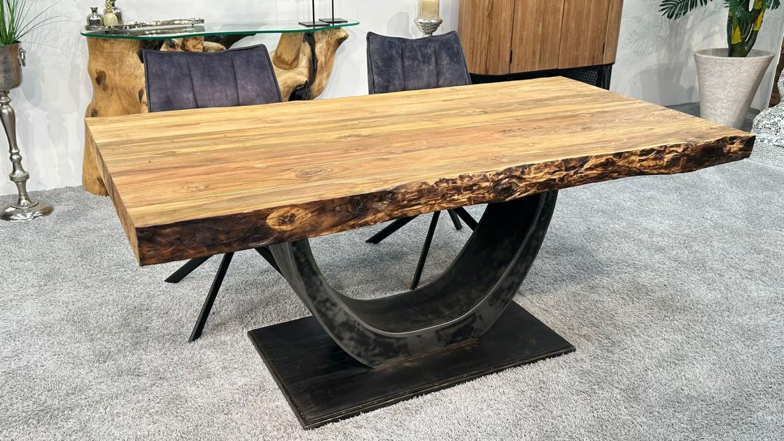 Esstisch für 6 Personen "Deep Island" ca. 180 x 90 x 78 cm aus recyceltem Holz