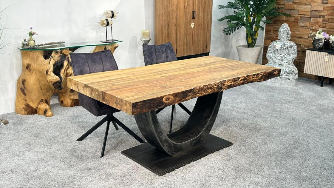 Esstisch für 6 Personen "Deep Island" ca. 180 x 90 x 78 cm aus recyceltem Holz