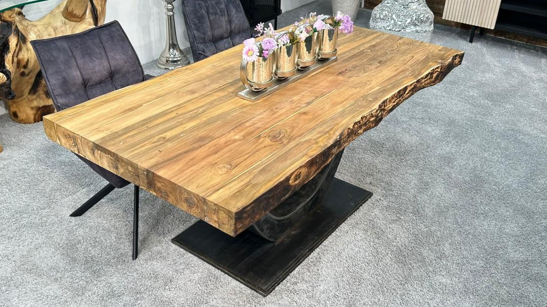 Esstisch aus recyceltem Holz für 6 Personen, 180x90x78 cm