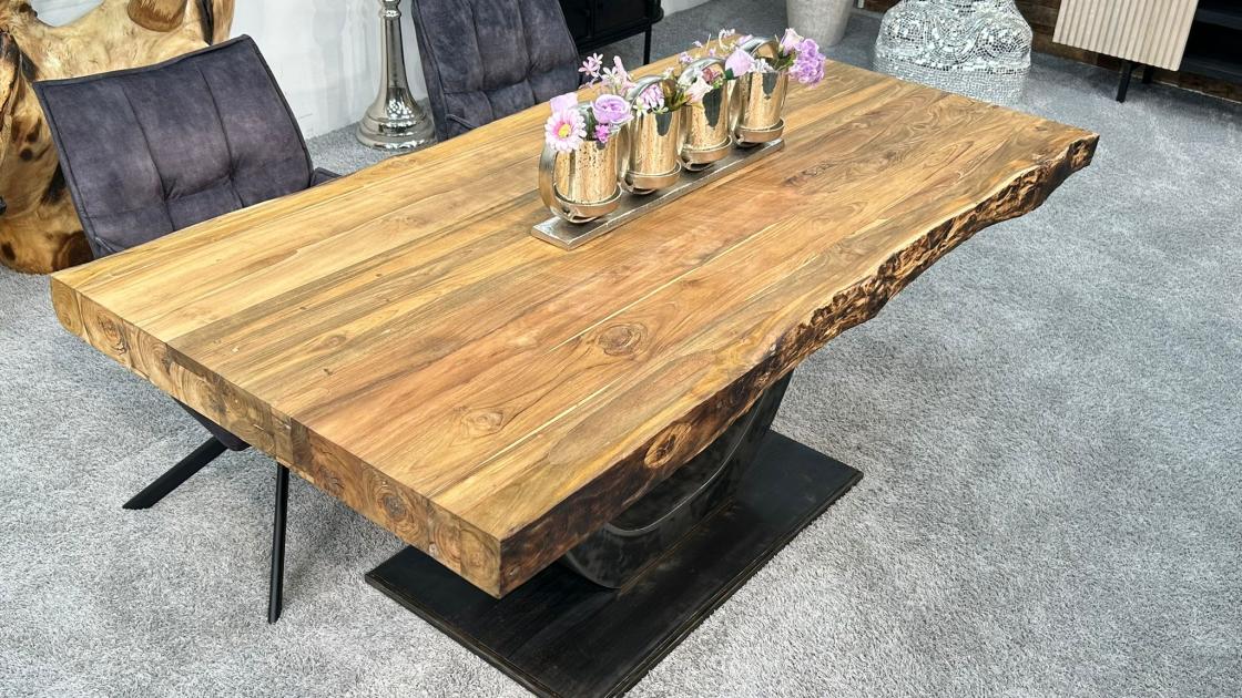 Esstisch aus recyceltem Holz für 6 Personen, 180x90x78 cm