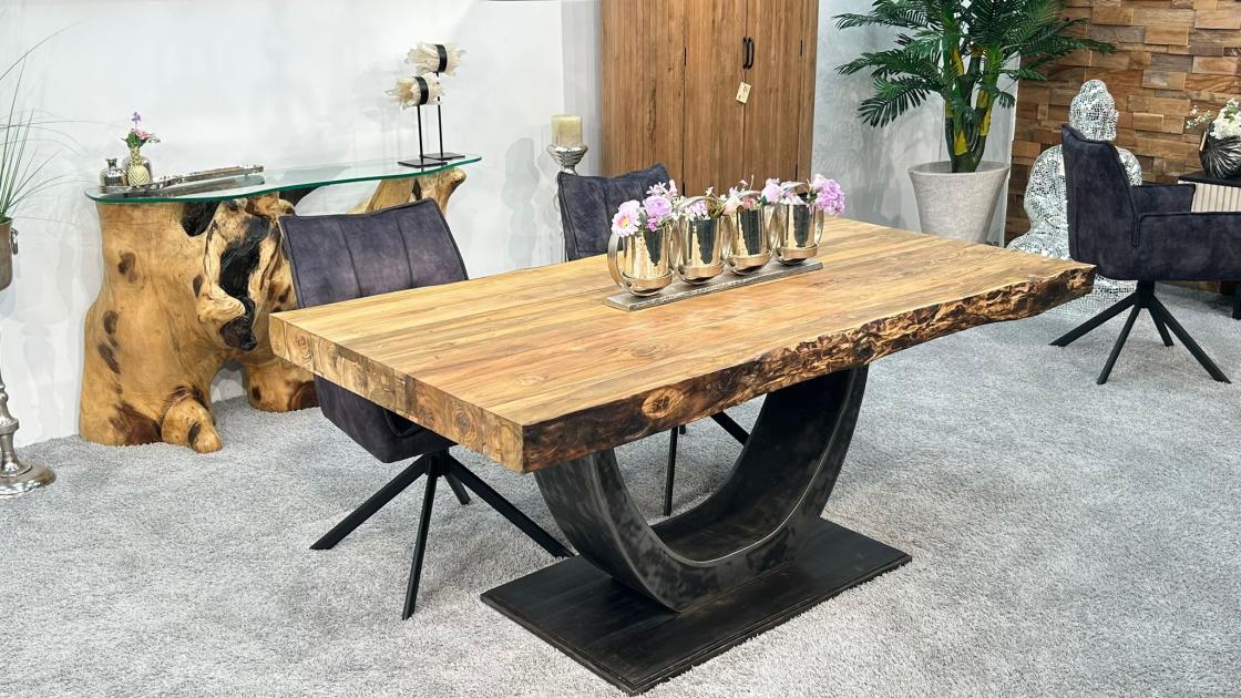 Esstisch aus recyceltem Holz für 6 Personen, 180x90x78 cm