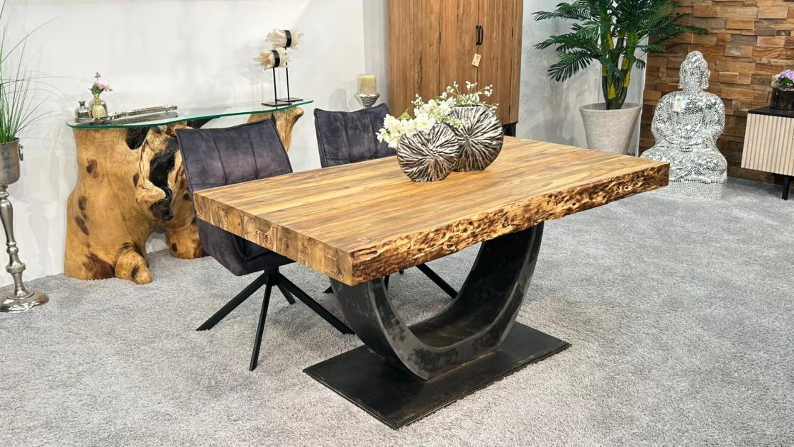 Esstisch für 6 Personen aus recyceltem Holz, 160x90x78 cm