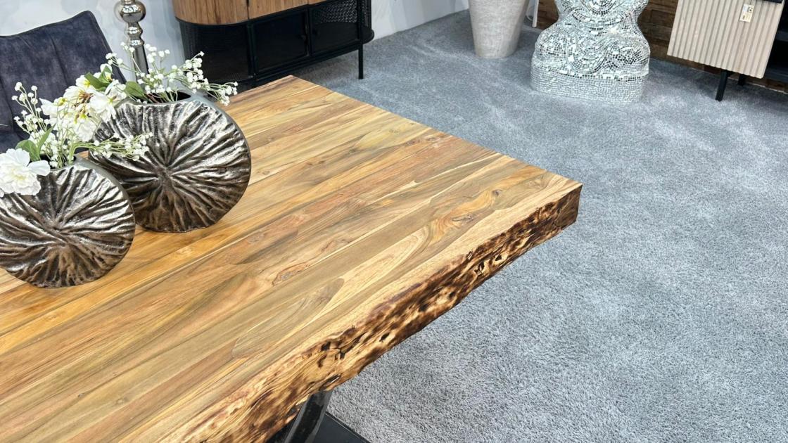 Esstisch aus recyceltem Holz für 6 Personen, rechteckig