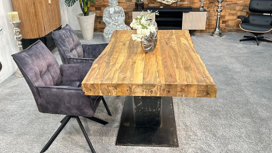 Esstisch aus recyceltem Holz für 6 Personen, 160x90x78 cm