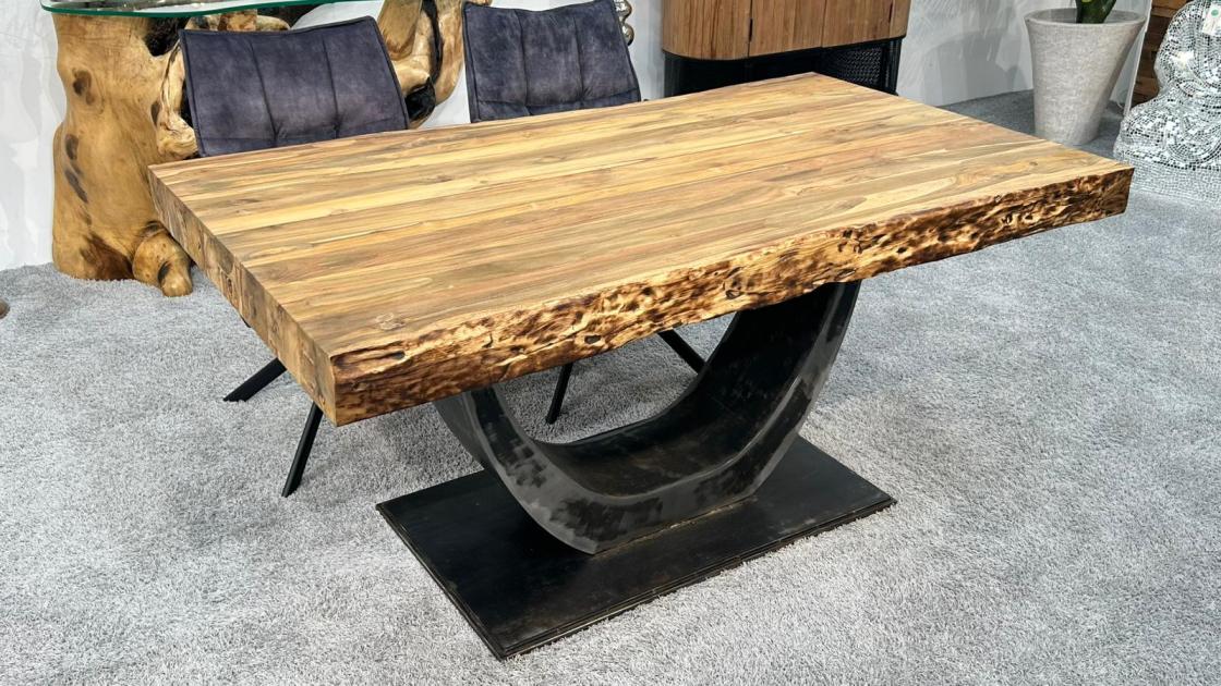 Esstisch aus recyceltem Holz für 6 Personen, 160x90x78 cm