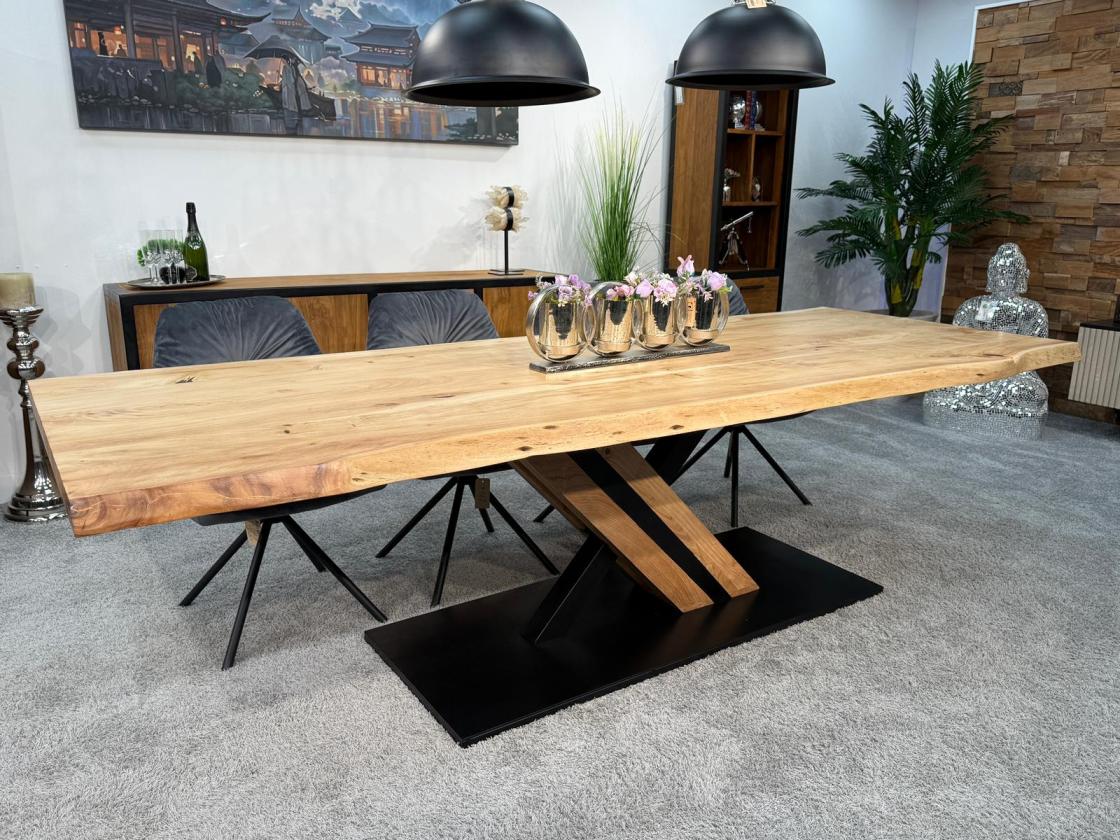 Esszimmertisch mit Baumkante 250 x 100 cm Canyon