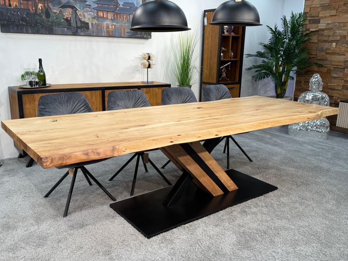 Esszimmertisch mit Baumkante 280 x 100 cm Canyon