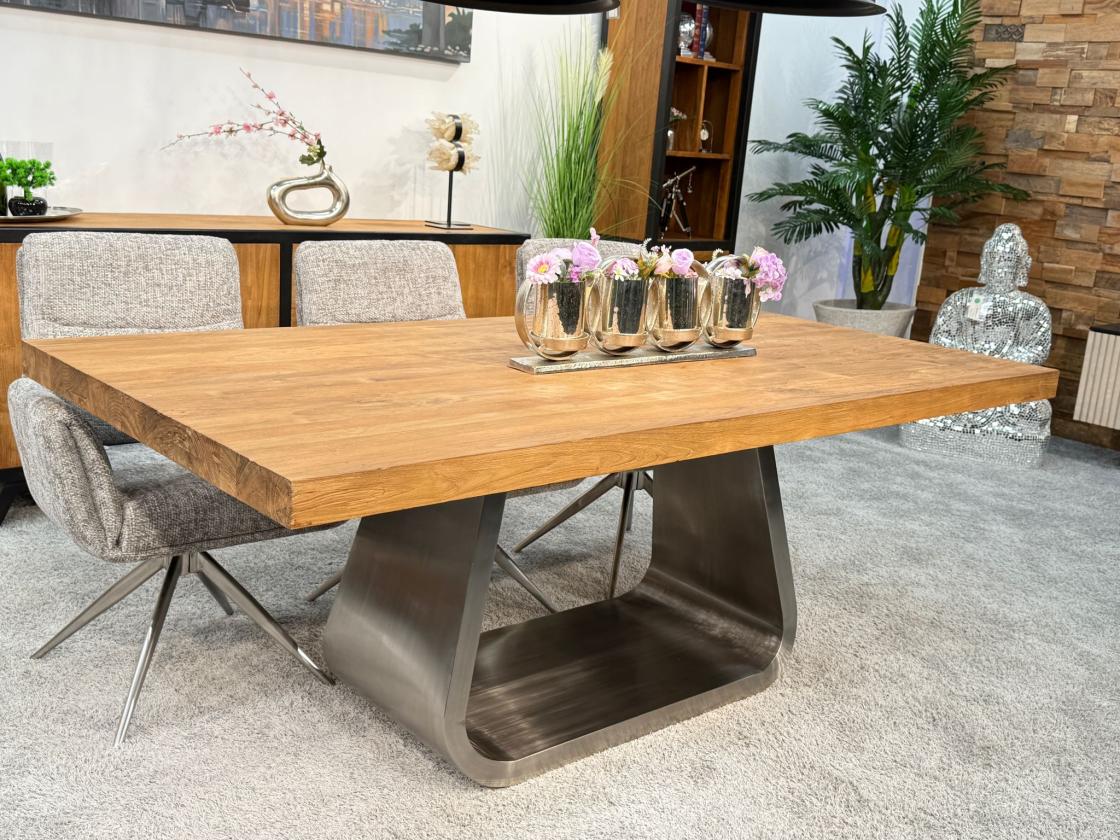 Esstisch Massivholztisch mit U-Gestell Deep Island