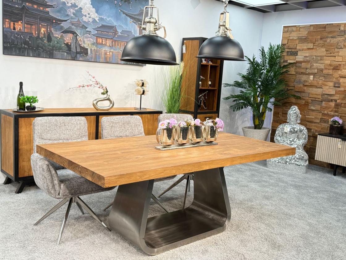 Esstisch Massivholztisch mit U-Gestell Deep Island