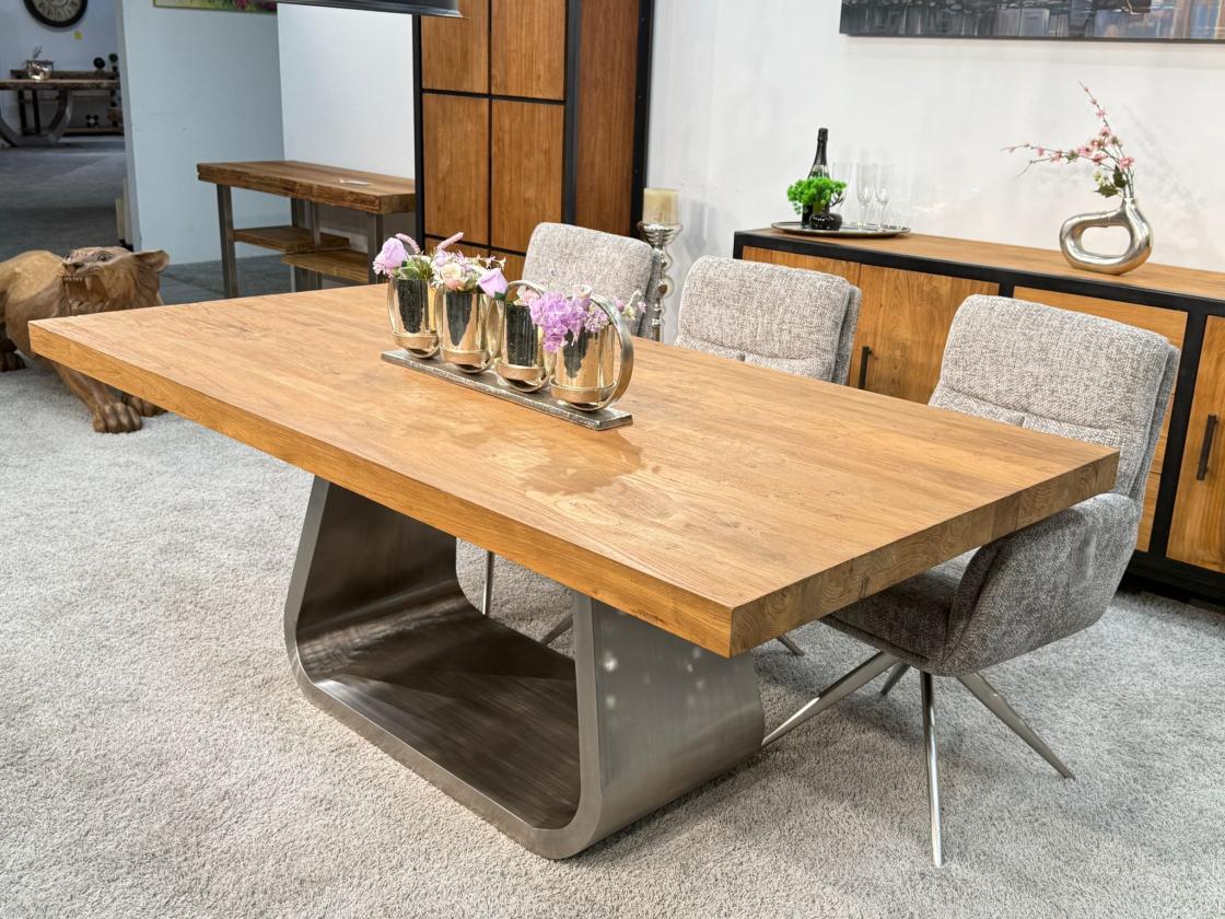 Esstisch Massivholztisch mit U-Gestell Deep Island