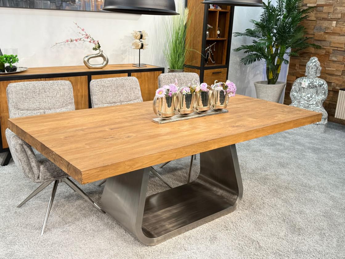 Esstisch Massivholztisch mit U-Gestell Deep Island