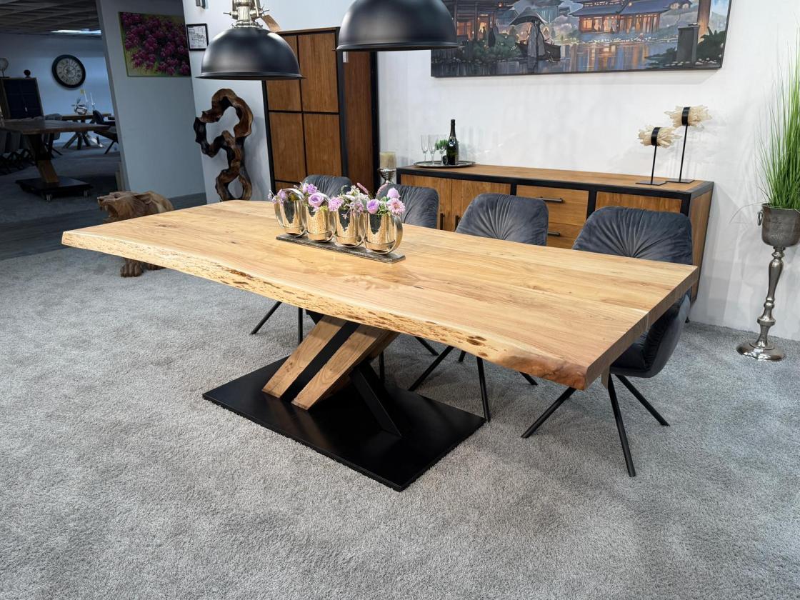 Esszimmertisch mit Baumkante 250 x 100 cm Canyon